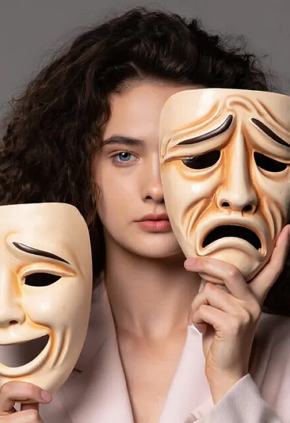 Девушка с масками
